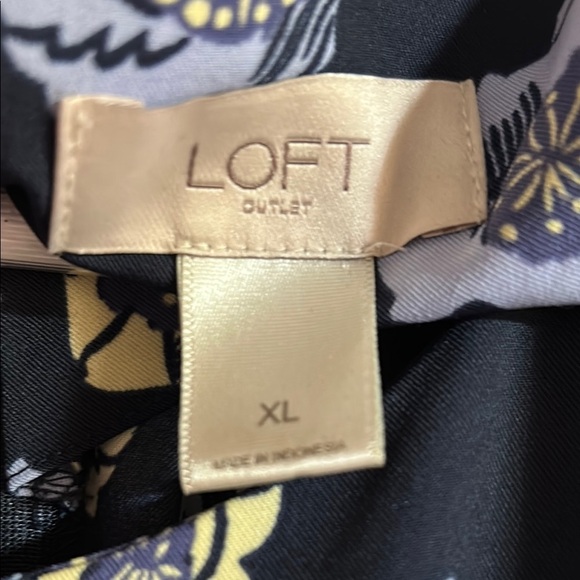 LOFT Blue 3/4 Sleeve Crew Neck Sundress - Picture 2 of 7